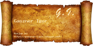 Gaszner Igor névjegykártya